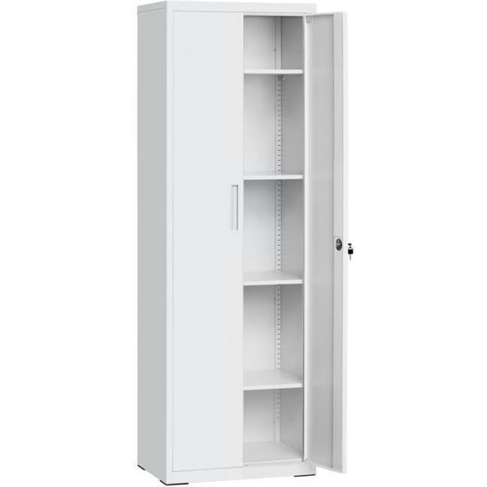 Armoire de Bureau - SONGMICS - 2 Portes - Étagères Réglables - Acier - Gris Armoire de Bureau - SONGMICS - 2 Portes - Étagères Réglables - Acier - Gris
