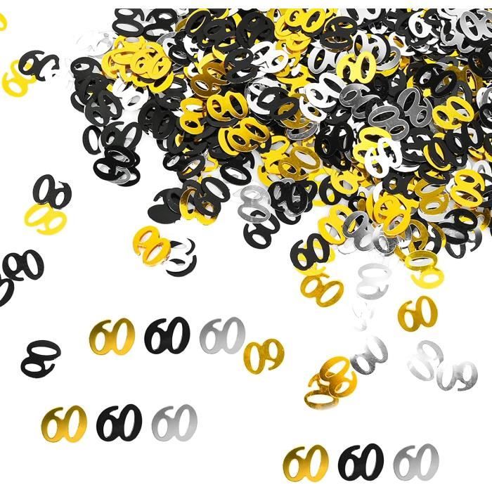 Lot De 100 Confettis De Table Dorés Avec Paillettes Numéro 60