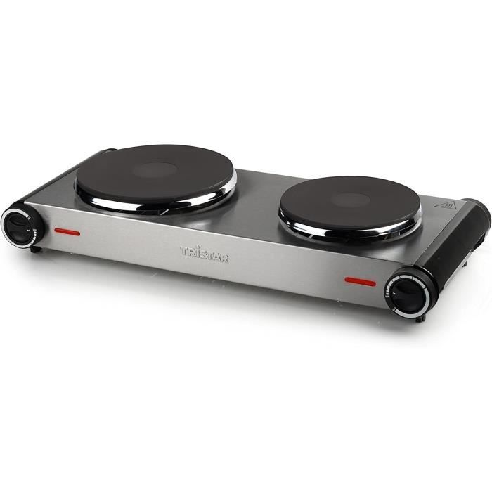 Plaque de cuisson électrique double feu Tristar KP6248 inox brossé 2