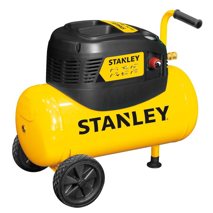Stanley Compresseur DN200824 Compresseur d'air 8 Bar /Min Avec Poignée et Roues Sans Huile Jaune - vue 2
