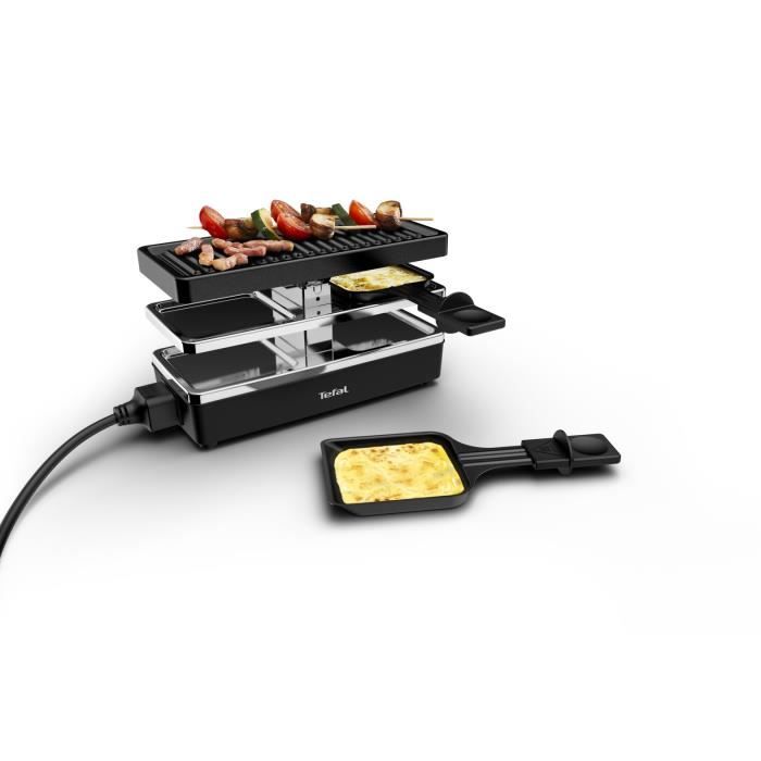 TEFAL Appareil à raclette et grill, 2 personnes, Modulable, Prise intégrée pour brancher d'autres appareils, Plug & Share RE230812