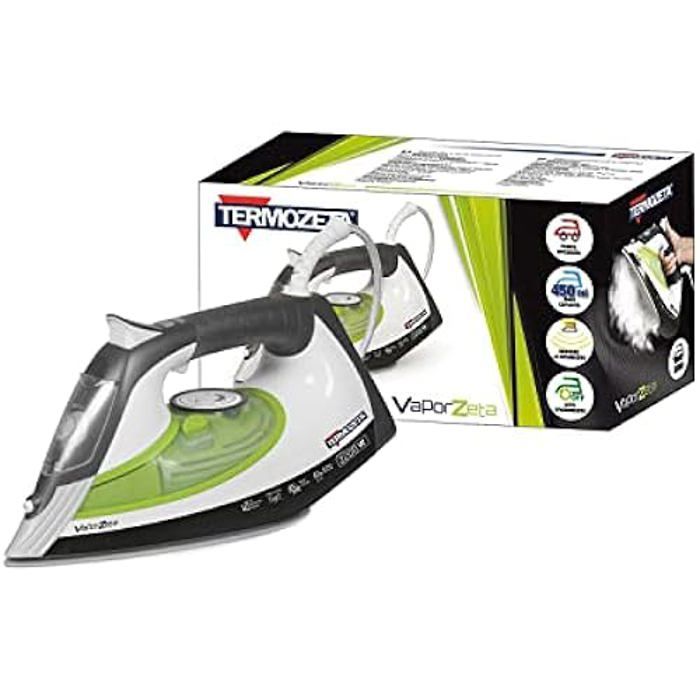 Fer à repasser à vapeur - Termozeta 73481 - Plaque émaillée en céramique - Vapeur automatique - Capacité 450 ml - Termozeta