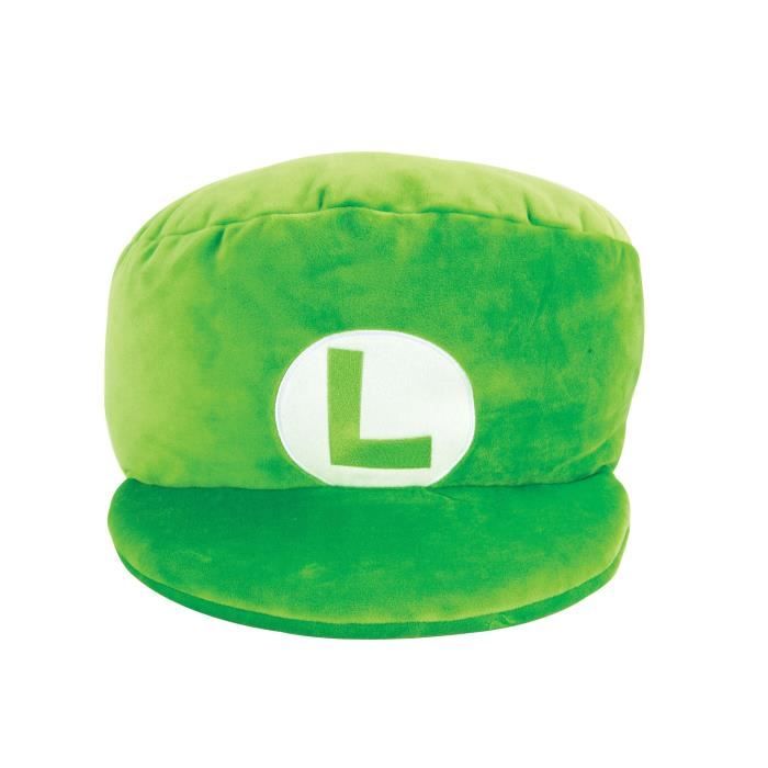 TOMY Super Mario - Peluche Mocchi Mocchi Casquette de Luigi Verte 30 cm