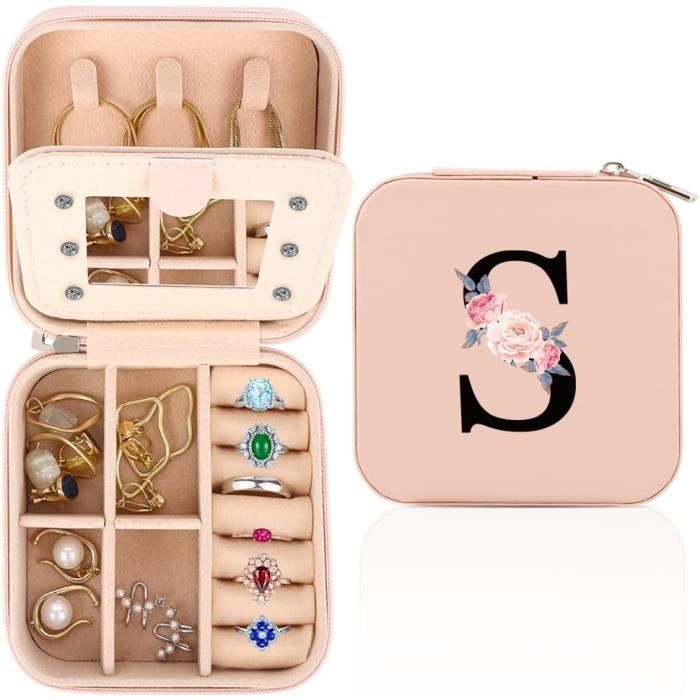 Boîte à Bijoux Organisateur En Forme De Canapé Voyage - Rose, 11x9x14 Cm
