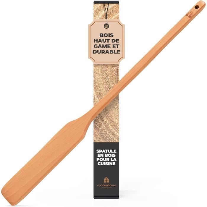 Lot De 2 Spatules En Bois De 30 Cm - Une Coudée Et Une Triple Rangée, Lavables Au Lave-vaisselle