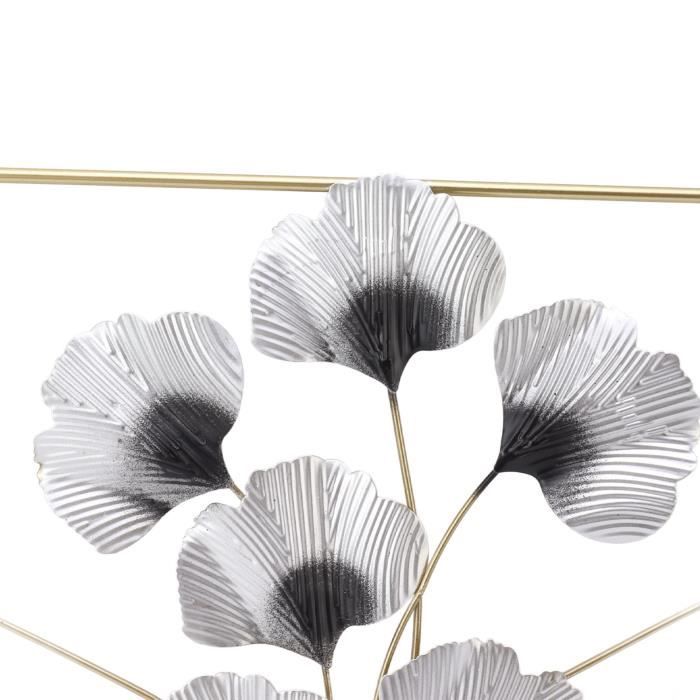 Décoration Murale Feuille Ginkgo Dorée - Art Mural Métal Style Nordique 21x21cm