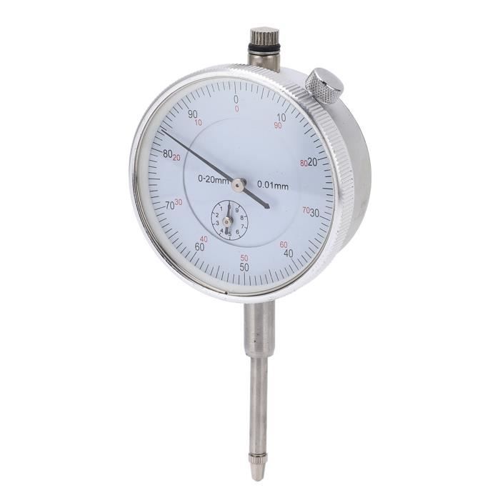 Comparateur à Cadran Mécanique 0-10 Mm – Haute Précision ±0,05 Mm, Acier Inox & Laiton Antichoc, Idéal Usinage, Mécanique & Mesure Faux-Rond