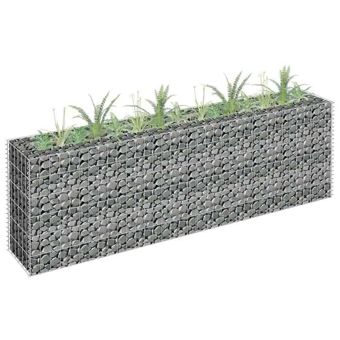 vidaXL Lit Surélevé à Gabion Parterre de Fleurs Plantes Jardin Terrasse Extérieur Arrière cour Jardinière Acier Galvanisé 145634 - vue 2