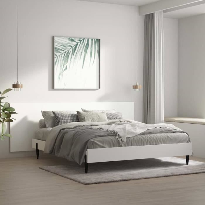 vidaXL Tête de lit murale Blanc 240x15x80 cm Bois dingénierie 811052