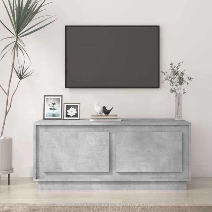 vidaXL Table basse gris béton 102x50x44 cm bois dingénierie 819880