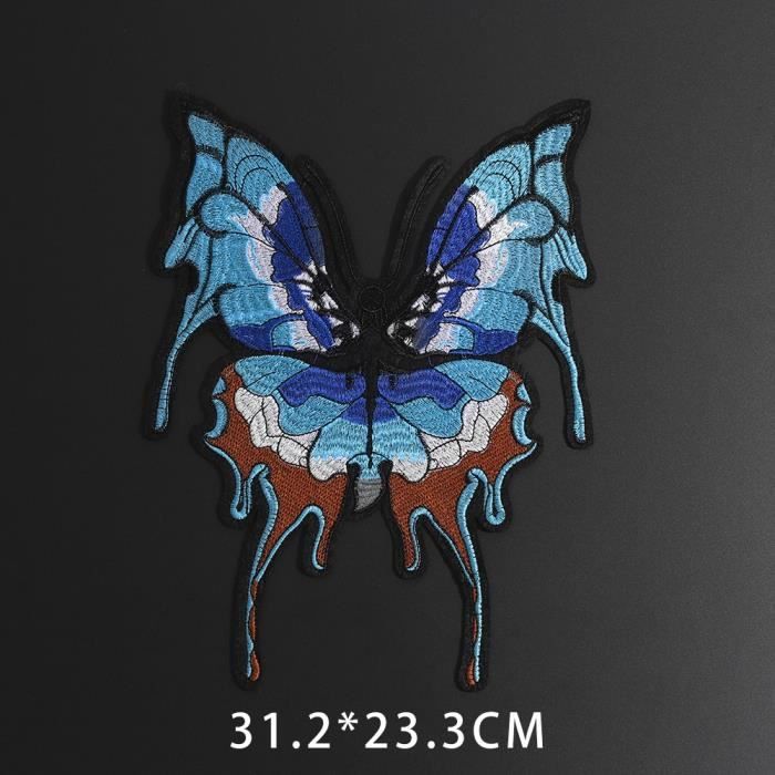 Grand Patch Brodé Ailes Croisées 29x19.5 Cm - Motard / Templiers - Fer à Coudre