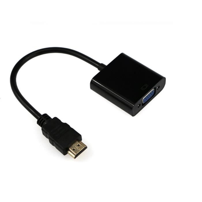 Adaptateur et convertisseur Ineck ® Adaptateur HDMI vers VGA 1080P  Convertisseur HDMI Mâle à VGA Femelle Compatible avec PC, TV Box, HDTV,  Ultrabook, Xbox - Noir