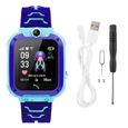 Montre Enfant GPS Suivi téléphone intelligent avec surveillance Emergent SOS (Bleu)-1