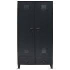 Garde Robe Metal De Style Industriel 90 X 40 X 180 Cm Noir Armoires Et Meubles De Rangement Armoires Noir Noir Achat Vente Armoire De Chambre Garde Robe