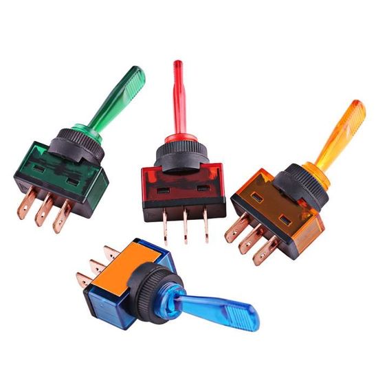 Lot De 5 Interrupteurs Ronds 12V LED Orange - Marche/arrêt, SPST - Pour Voiture, Bateau, Camping-car - Installation Facile - 10