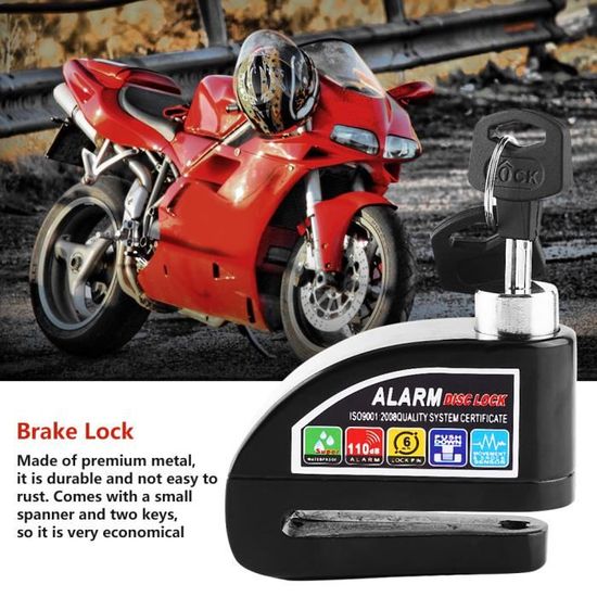 Antivol à Disque Avec Alarme Pour Moto, Scooter, Vélo - Alarme Puissante, Résistance Aux Chocs - Protection Antivol Lourde
