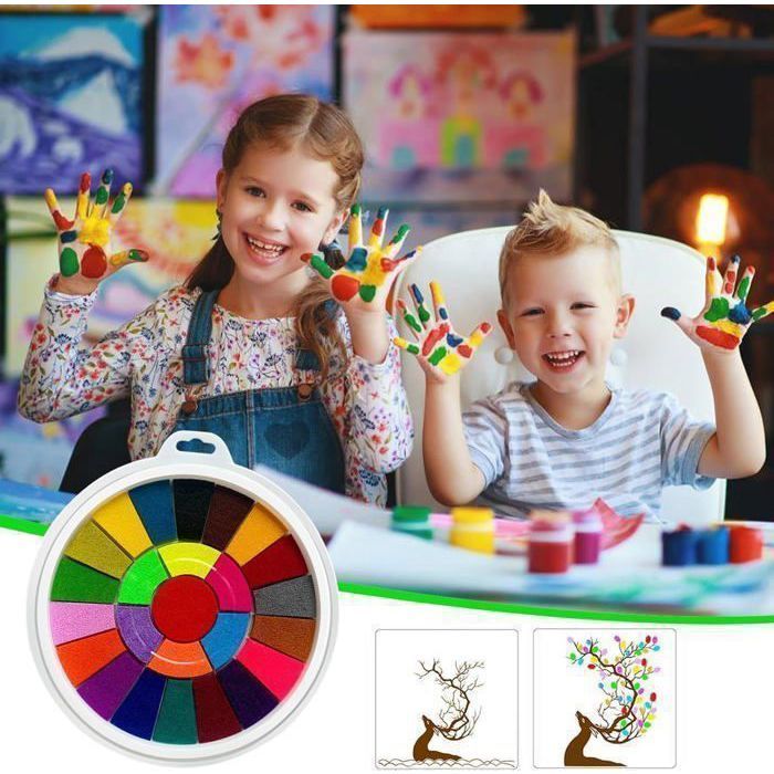 Tampon Encreur 25 Couleurs Pour Enfants Encre Doigt Lavable Activit tampon-encreur-25-couleurs-pour-enfants-encre-doigt-lavable-activit