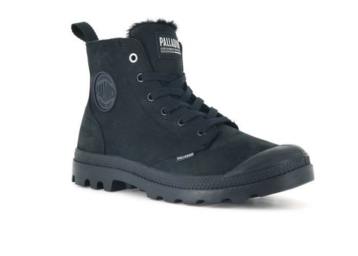 Bottines fourr es Palladium PAMPA HI ZIP WL Femme Cuir Noir