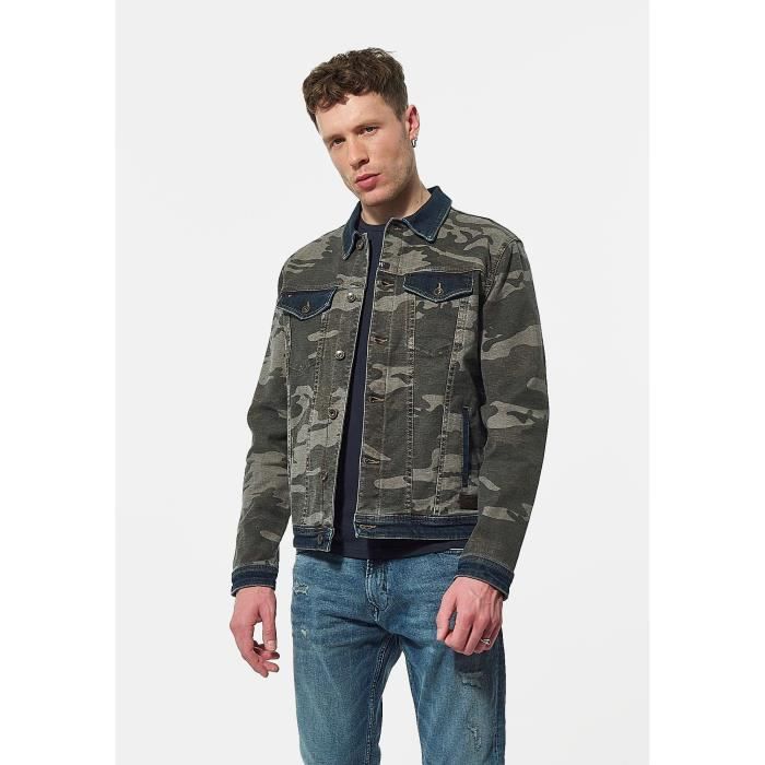 Veste en jean camouflage Homme JAYCE Vert Cdiscount Pret a Porter