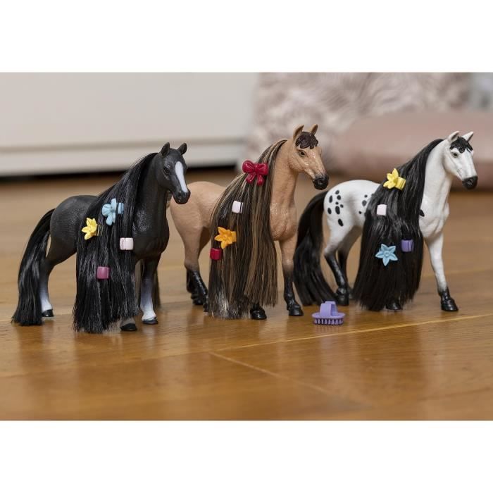 Figurine Jument Quarter Horse à coiffer 8 Pièces - Figurine Cheval à La Crinière Brossable avec Accessoires - Cadeau pour Enfants - Jeux - Jouets Figurine Jument Quarter Horse à coiffer 8 Pièces - Figurine Cheval à La Crinière Brossable avec Accessoires - Cadeau pour Enfants - Jeux - Jouets