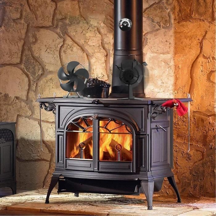 Ventilateur poele à bois Ventilateur Cheminee Ventilateur de poêle à  chaleur Ventilateur poele à granulés pour foyer,brûleur,bûches,cheminée :  : Bricolage