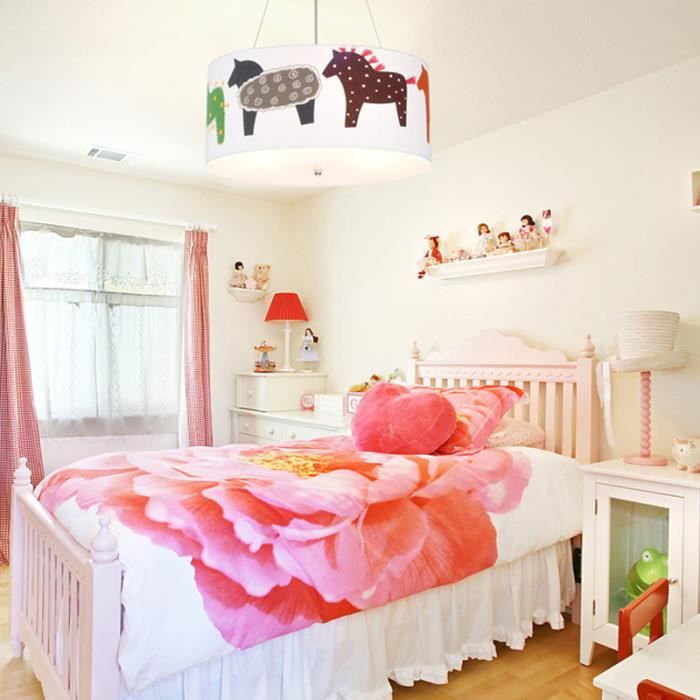 Plafonnier LED Enfant En Forme De Cœur - Design Nordique - Dimmable Avec Télécommande - Rose - Pour Chambre Fille Ou Garçon