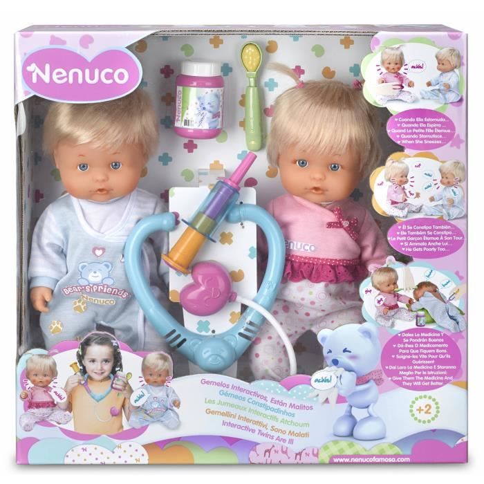 NENUCO Poupons Les Jumeaux Interactifs s enrhument Cdiscount