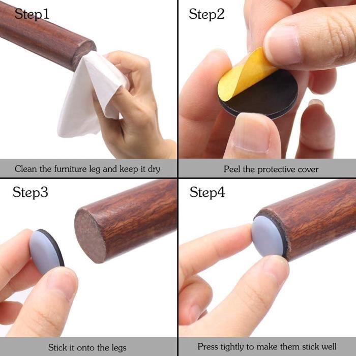 Patins De Meubles En Téflon 25mm, 24 Pièces Chaise De Planeur Patins