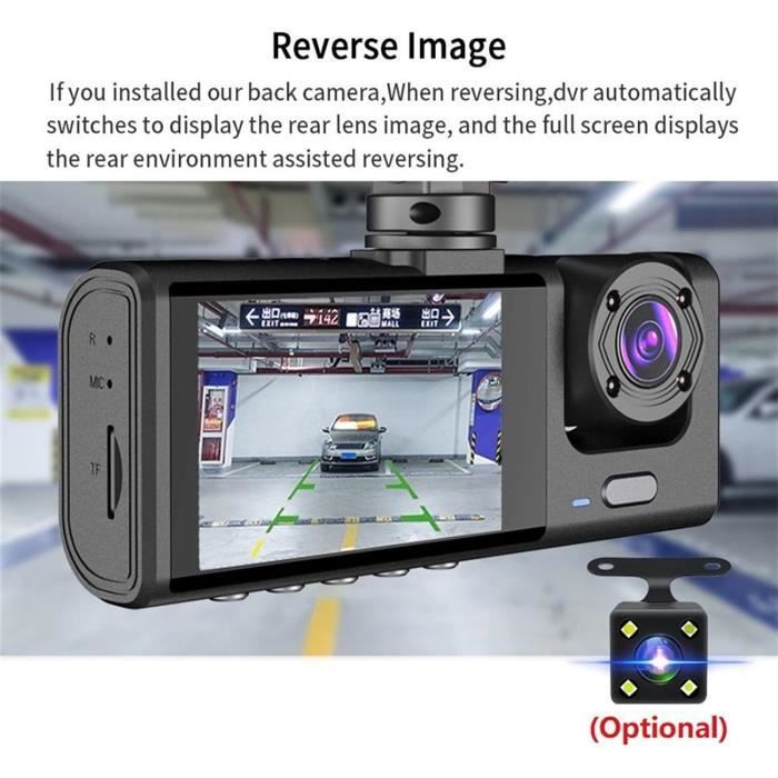 Caméra De Dashboard 1080P Full HD DVR - Pour Pièces/défectueuse, Vision Nocturne, 12V-24V, Format AVI, Noir