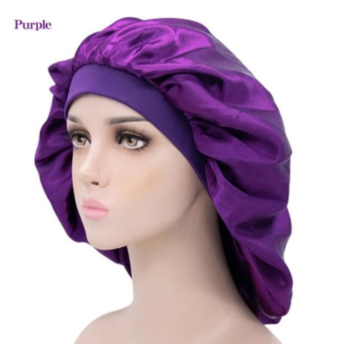 8 -Bonnet de nuit en Satin pour femmes, couvre tête en soie, enveloppant  les cheveux, outils de coiffure, réglable, soin des cheveux - Cdiscount  Maison