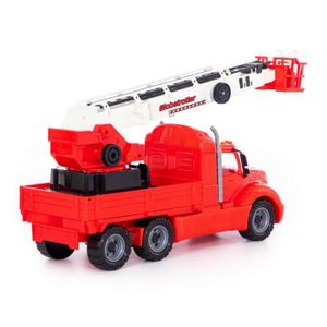 cavernedesjouets Coffret Sam Le Pompier véhicule en métal Hydrus 4 x 4 de Pompier Rouge 6 cm - Set Voiture Miniature avec Carte Tigre