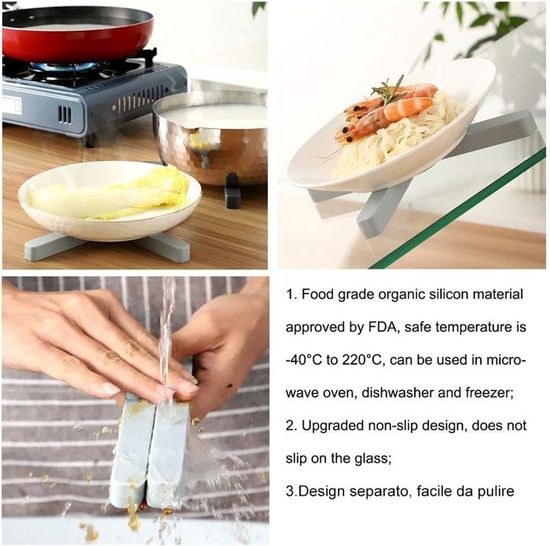 Set De 6 Protège-poêles En Silicone 35 Cm Gris, Protection Poêle, Protection Pile