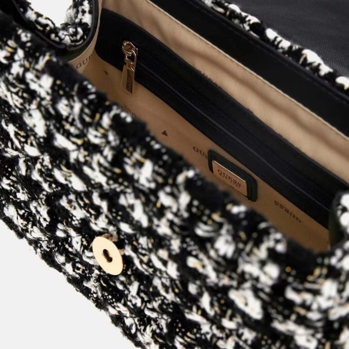 GUESS Sac à épaule noir pour femme - Phoebe Convertible Xbody Flap Bag Black Logo 312825 noir - Bagagerie - Maroquinerie