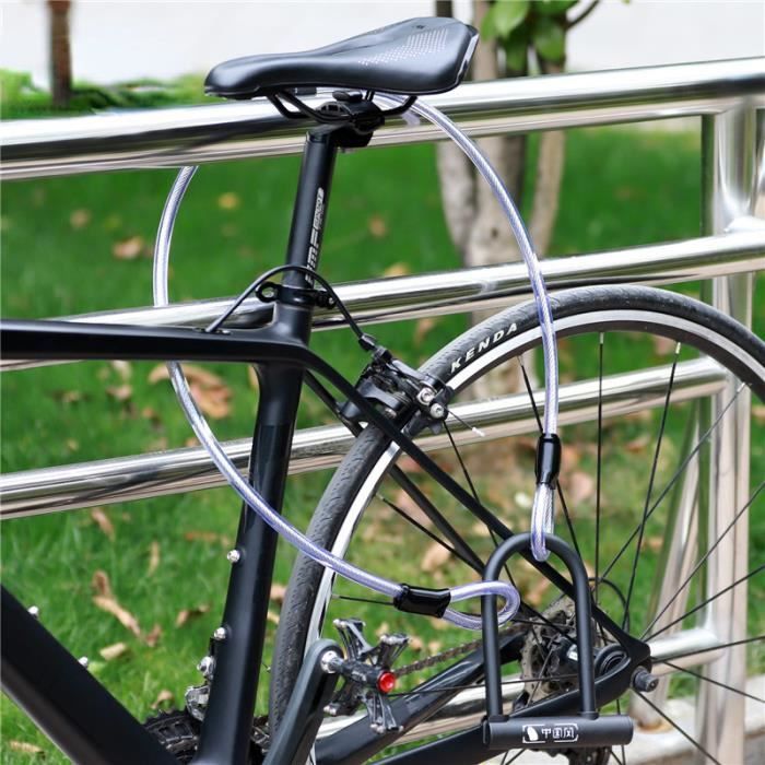 Câble blanc - Ensemble de serrures de vélo en forme de U