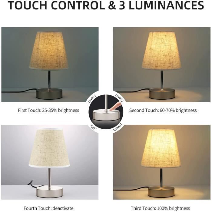 Lampe de chevet touch tactile - Éclairage & Contrôle Facile