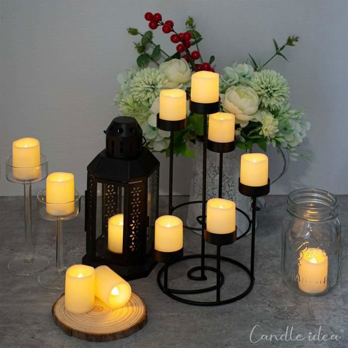 Lot De 2 Bougies LED Sans Flamme 20cm – Ivoire – Étanches Avec Minuterie – Idéales Extérieur/Intérieur