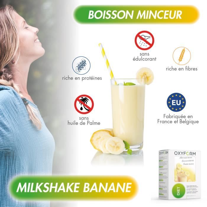 Substitut de repas Milk-Shake Fraise Sans gluten pour régime