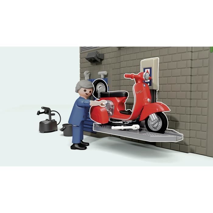 Jouet à Friction Scooter Vespa Vintage Années 60 - Plastique Orange - Fabrication Argentine