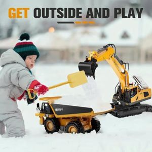 AptoFun Pelleteuse RC 8 Canaux – 35 Cm Avec Lumières Et Musique – 2,4 GHz – Pelle En Caoutchouc – Cadeau Enfant Dès 3 Ans