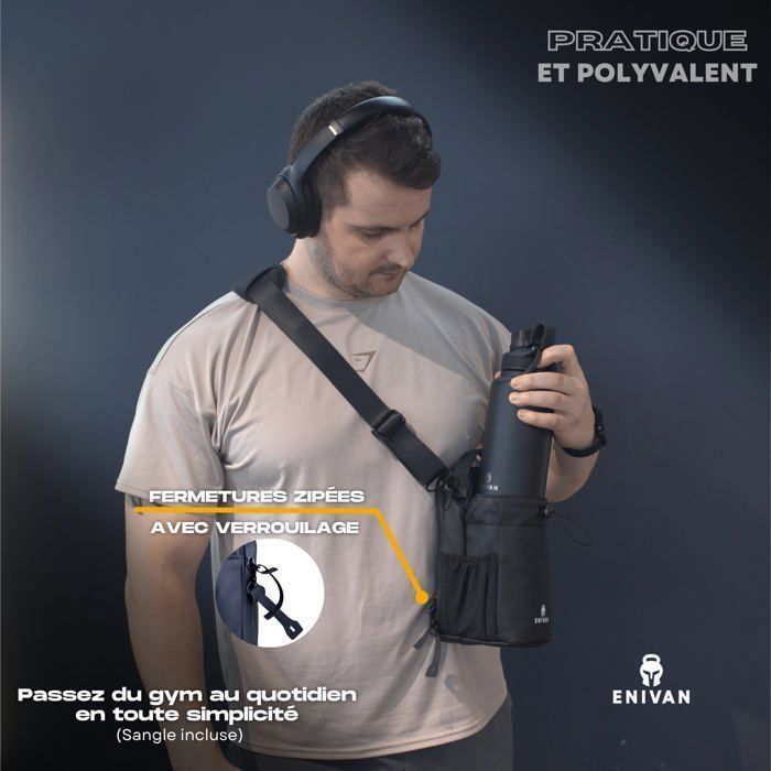 Sac Banane Magnétique Sport Avec Porte-gourde - Fixation Puissante Sur Métal - Imperméable - Pour Fitness, Running