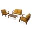Salon De Jardin En Bois 4 Places Ushuaia Coussins Moutarde