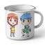 Mug En Métal Emaillé Aquarelle Personnage Manga Enfant Mignon Dessin Fille Garcon