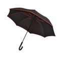 BiggBrella Parapluie Noir Bande Rose, Coupe-Vent, Taille 60 cm, 8 Panneaux, Poignée en Caoutchouc, Impérmeable, Semi-Automatique-0