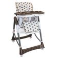 MONSIEUR BEBE - Chaise haute bébé pliable - Réglable hauteur, dossier et tablette - Jusqu'à 18Kg - Marron-0