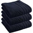 COTON PUR Lot de 3 draps de douche "Spa" 70 x 140 cm / 400 gr/m² - "Spa" Bleu Nuit