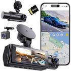 HOM2SEEKER WiFi Dashcam Voiture Avant Arrière Intérieur - 3 Caméra - 1080P/176° - Vision Nocturne - Carte SD 64G, G-Capteur, 24H Mode Parking