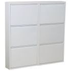 EBUY24 Armoire à Chaussures Pisa 6 Pli Métal - Dynamic24 - Blanc - 24 Paires - Meuble d’entrée