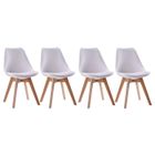 HAPPY GARDEN Lot de 4 chaises scandinaves NORA blanches avec coussin