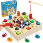 OTBACT Jeux de pêche en bois - Jeux Montessori 2 3 Ans - Jouet éducatif - Sûr et non toxique, Cadeaux pour Filles garçons 2 3 4 Ans