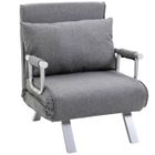 HOMCOM - fauteuil - Lin - 65x69x80cm - Gris clair